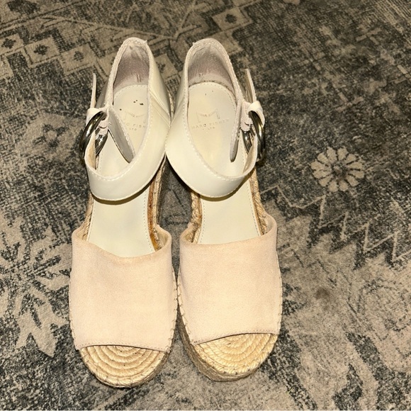 Marc Fisher Cream Espadrille Sandals with Ankle Strap - Picture 2 of 6